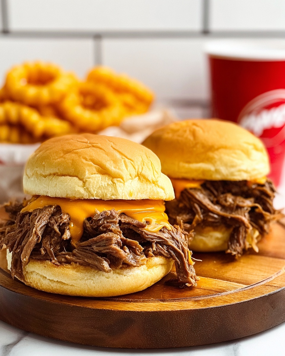 Slow Cooker Beef and Cheddar Sandwiches Recipe - Recipe Image