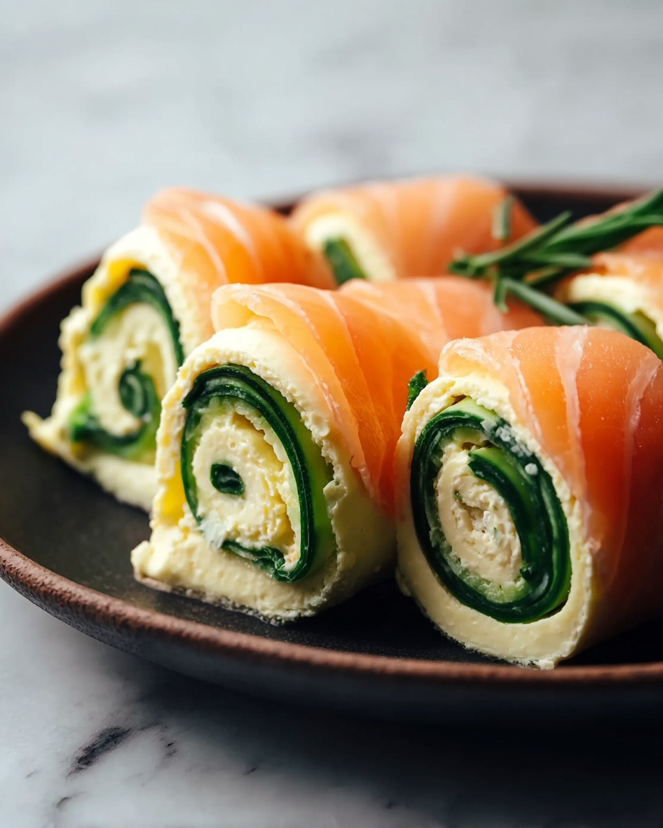 Smoked Salmon Roll-Ups with Cucumber and Hummus Recipe - Recipe Image