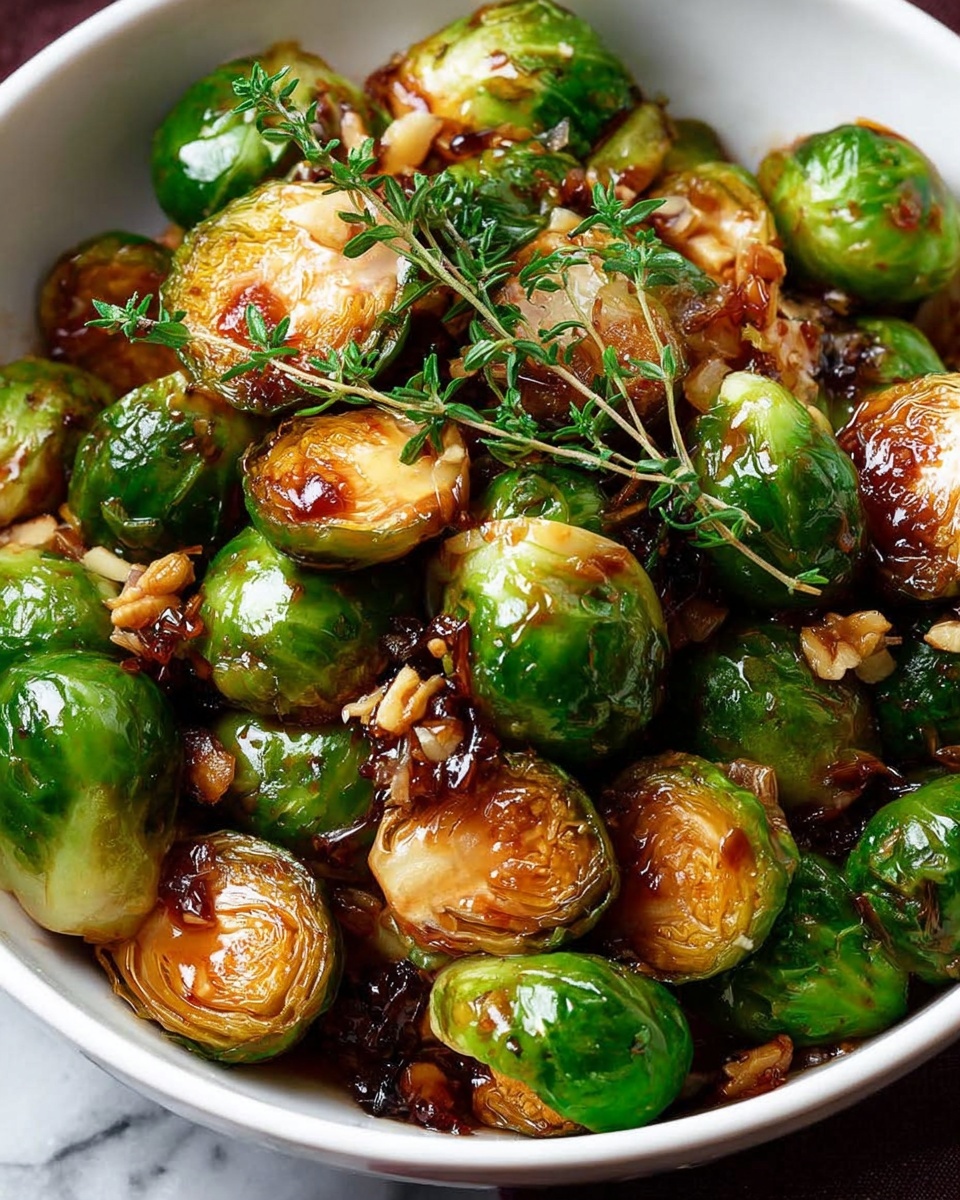 Honey Balsamic Roasted Brussels Sprouts with Walnuts and Feta Recipe - Recipe Image