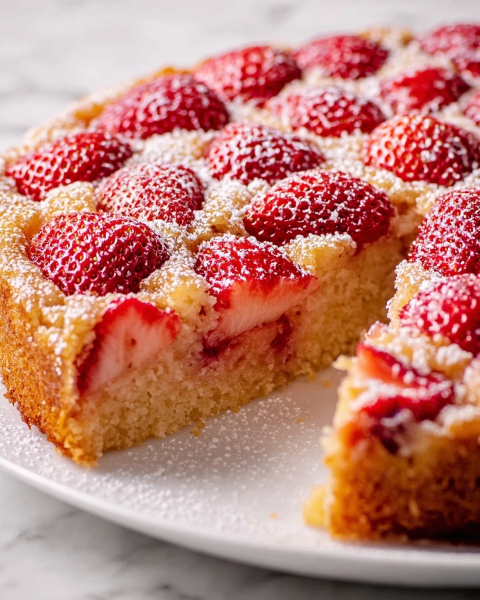 Strawberry Rhubarb Cake Recipe - Recipe Image