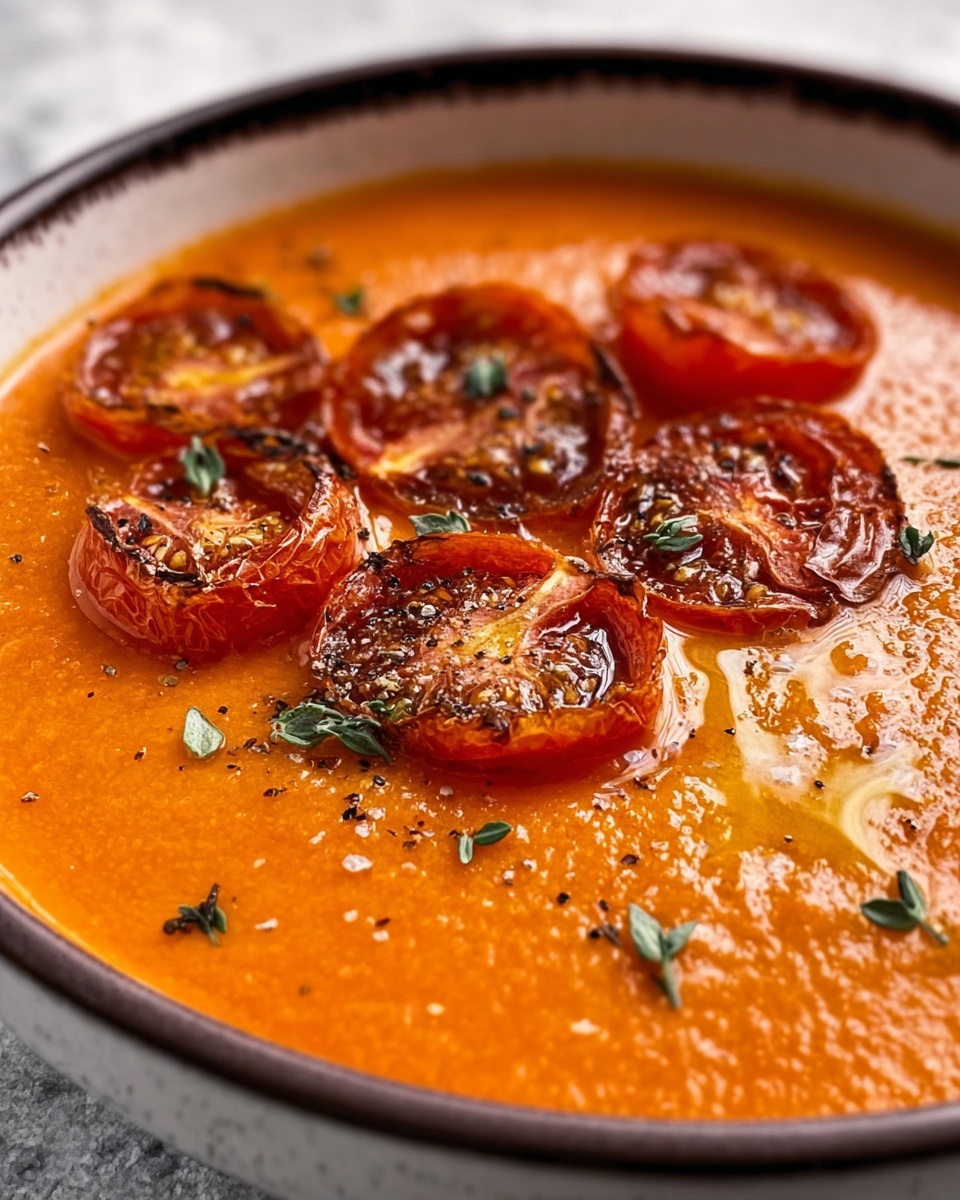 Creamy Roasted Garlic Tomato Soup Recipe - Recipe Image