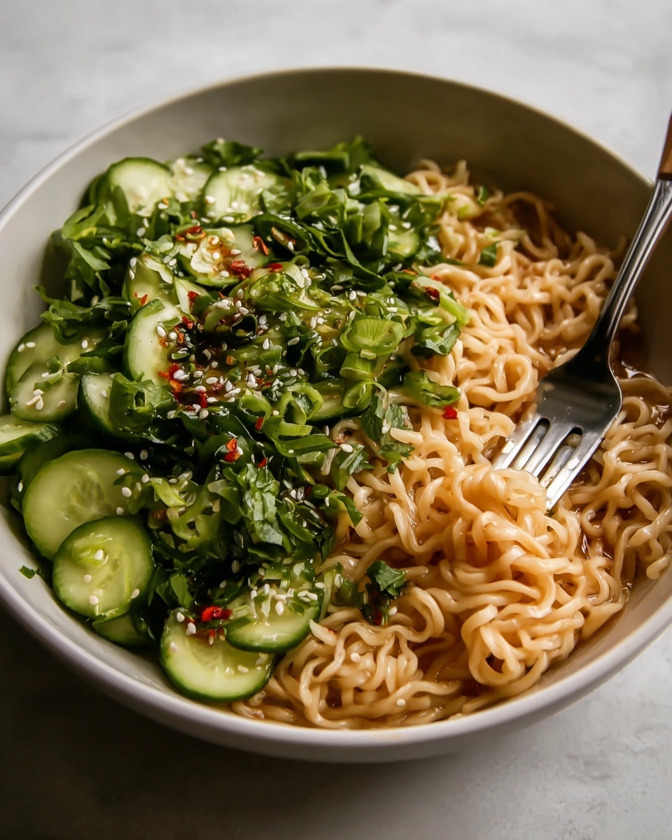 Spicy Peanut Noodles with Cucumber Recipe - Recipe Image