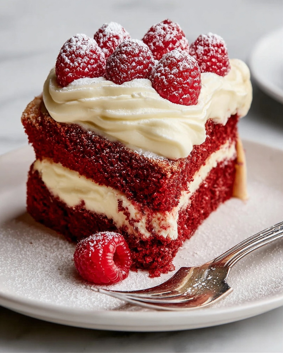 Red Velvet French Toast with Cream Cheese Drizzle Recipe - Recipe Image