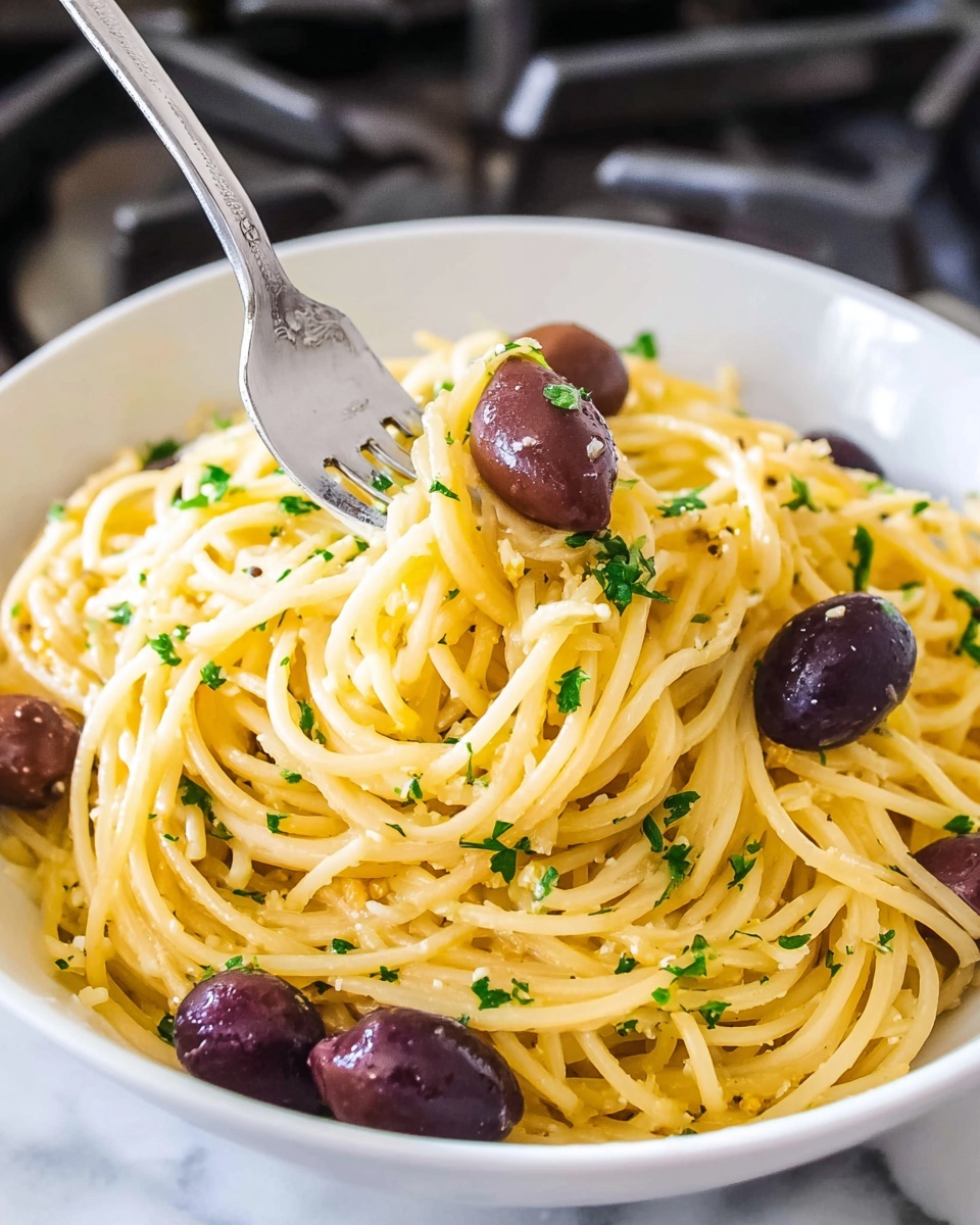 Pasta with Olives, Cherry Tomatoes, and Fresh Basil Recipe - Recipe Image