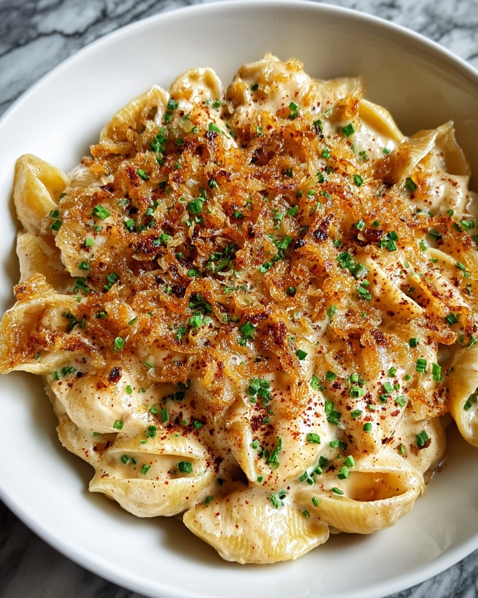French Onion Creamy Pasta Recipe - Recipe Image