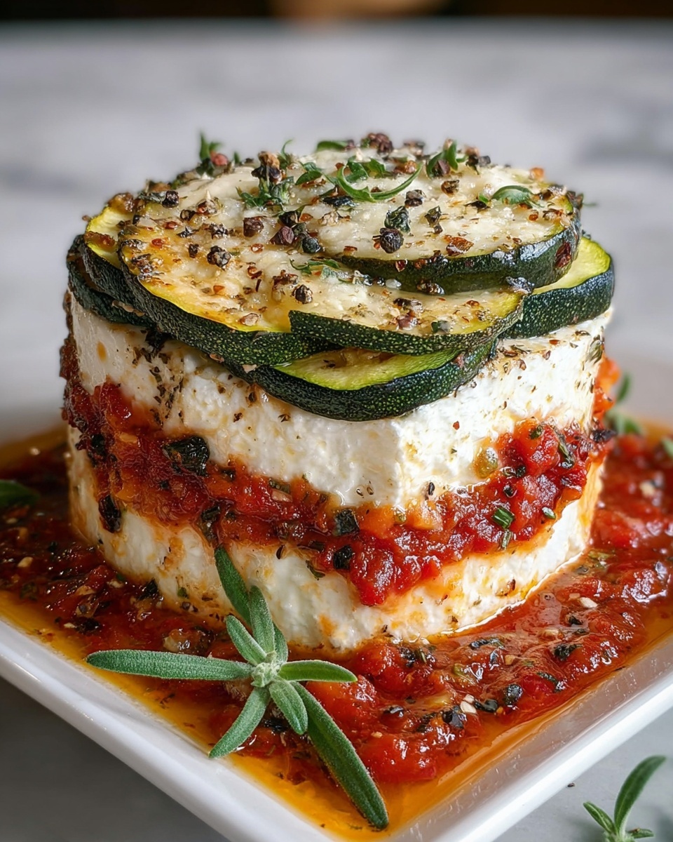 Layered Zucchini Ricotta Melts with Marinara Recipe - Recipe Image