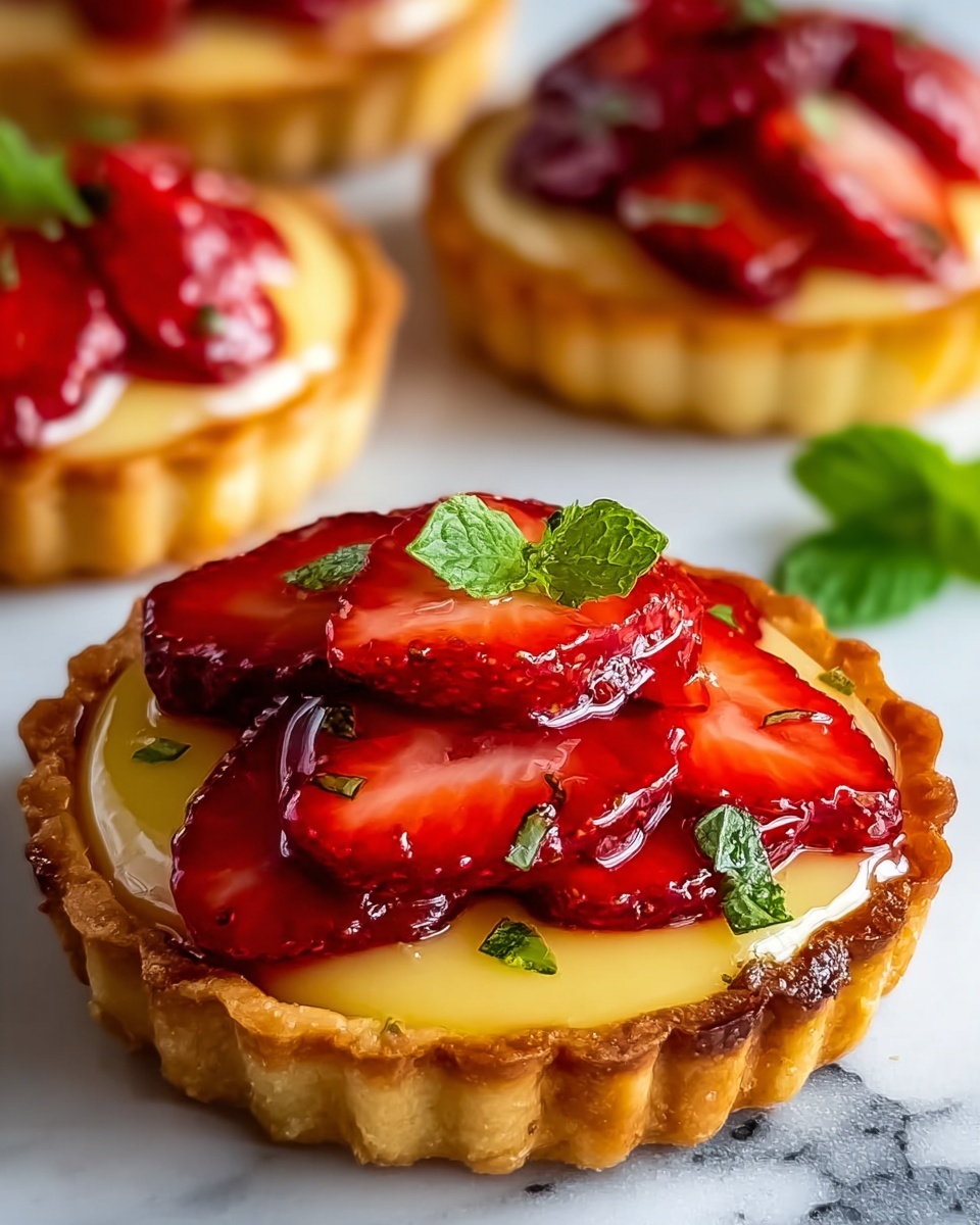Strawberry Honey Custard Tarts with Lemon Curd Recipe - Recipe Image