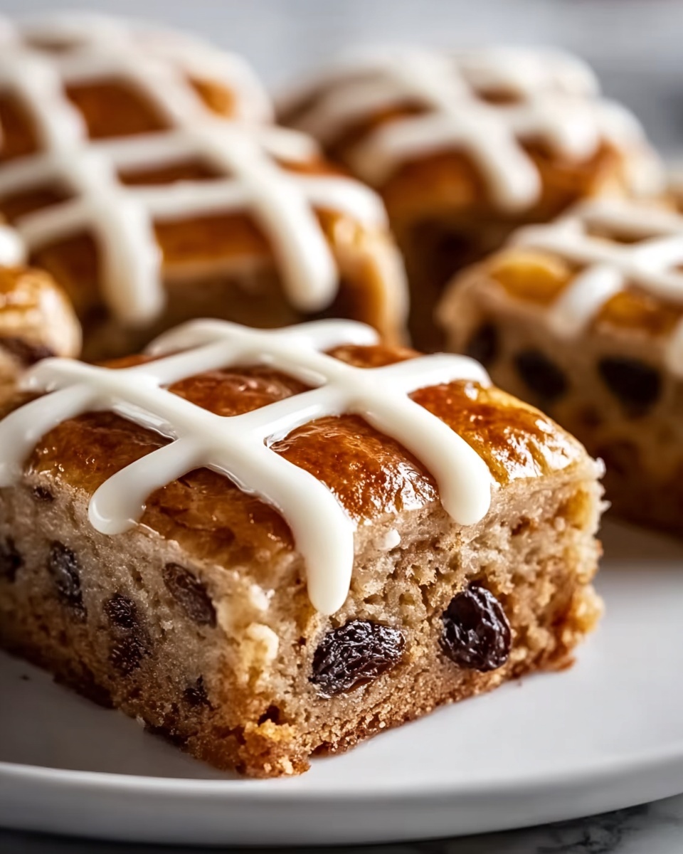 No-Bake Hot Cross Bun Slice Recipe - Recipe Image