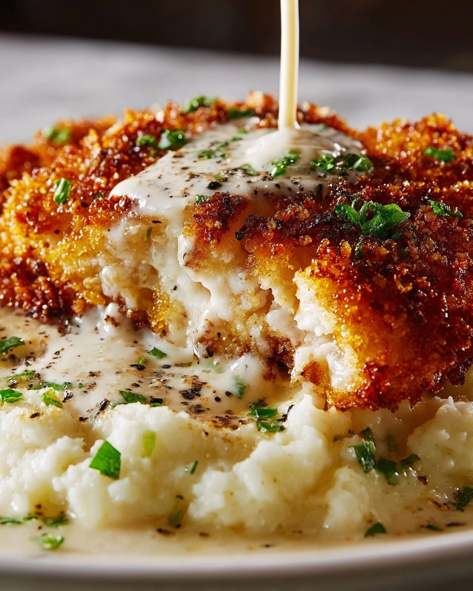 Parmesan Crusted Chicken with Creamy Garlic Sauce Recipe - Recipe Image
