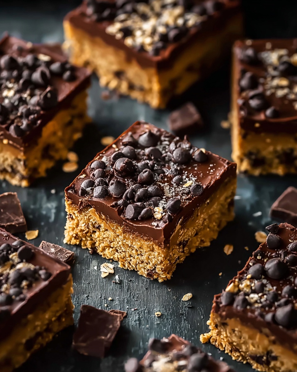 Peanut Butter Chocolate Oatmeal Bars Recipe - Recipe Image