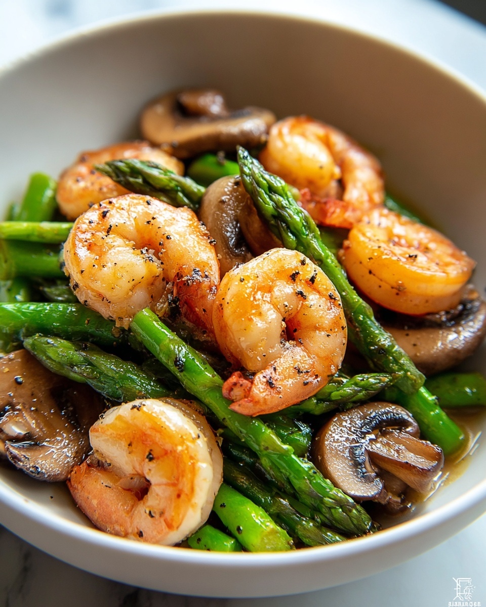Shrimp and Asparagus Stir-Fry with Mushrooms Recipe - Recipe Image