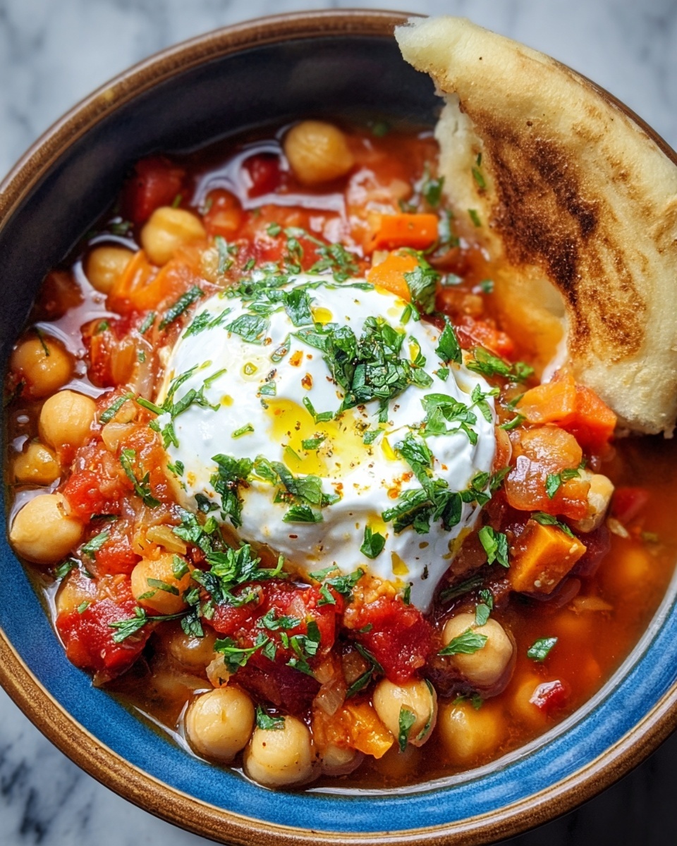 Chickpea, Tomato, and Harissa Stew with Herby Yogurt Recipe - Recipe Image