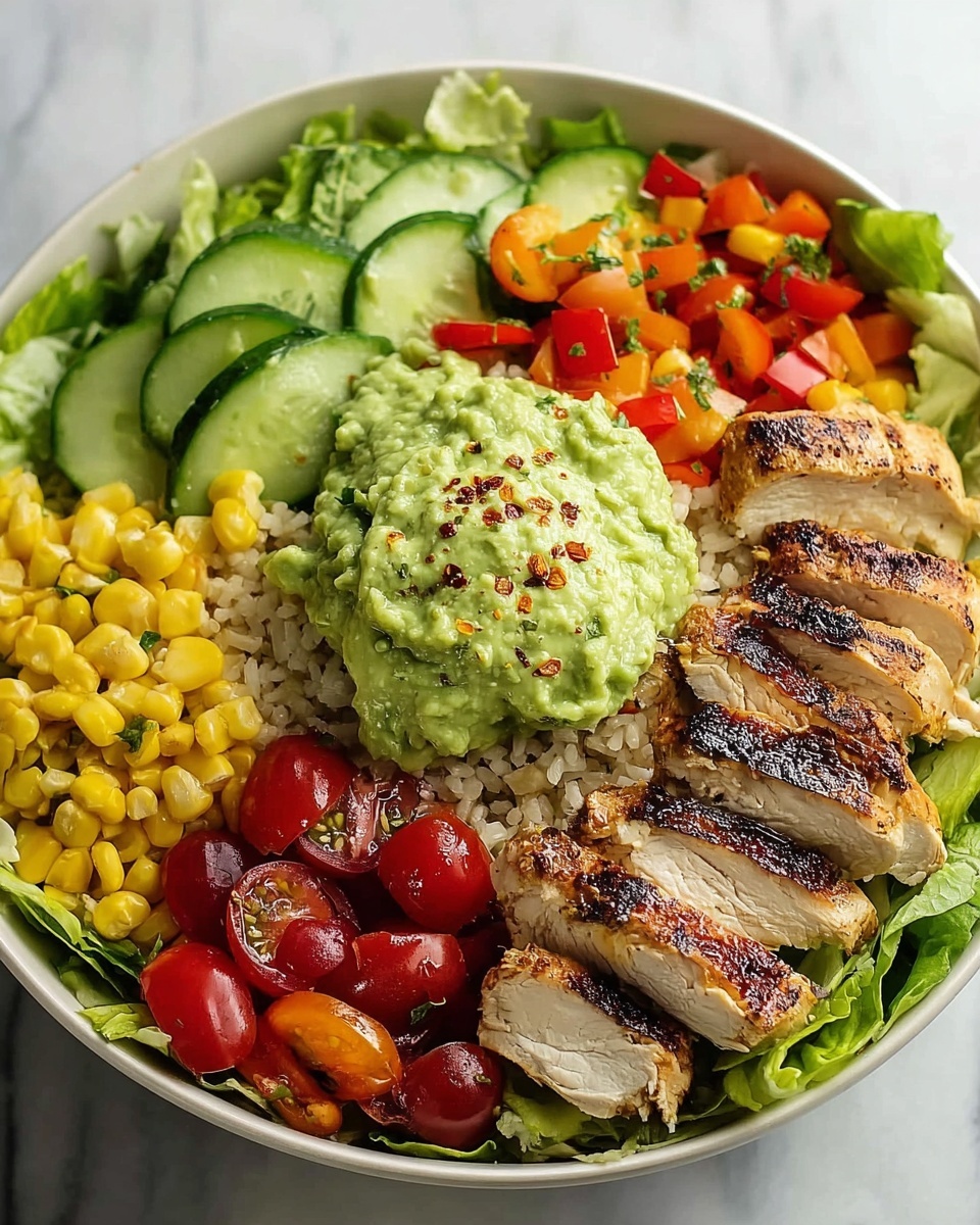 Grilled Chicken Power Bowl with Guacamole & Veggies Recipe - Recipe Image