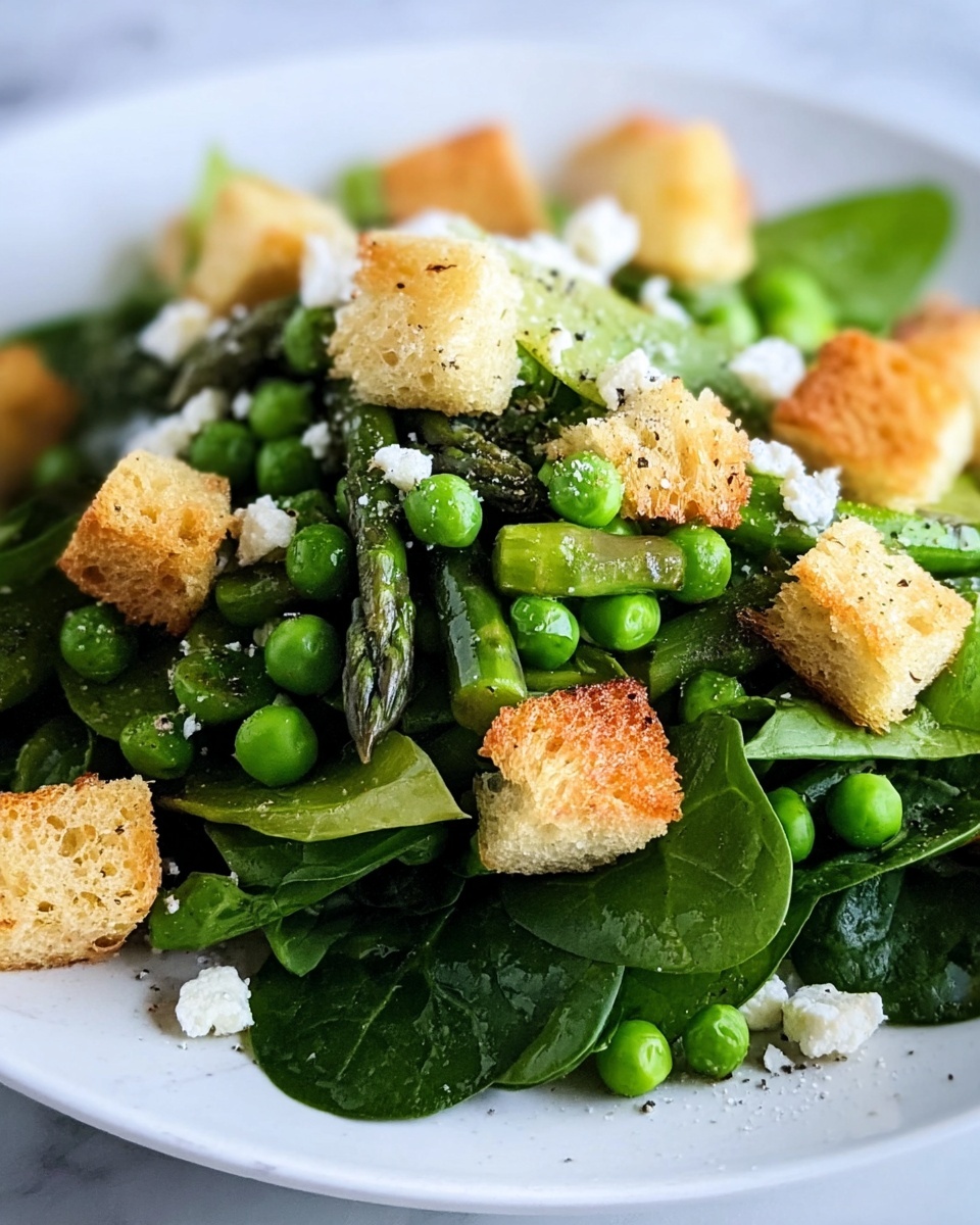 Spring Panzanella Salad with Roasted Asparagus and Feta Recipe - Recipe Image