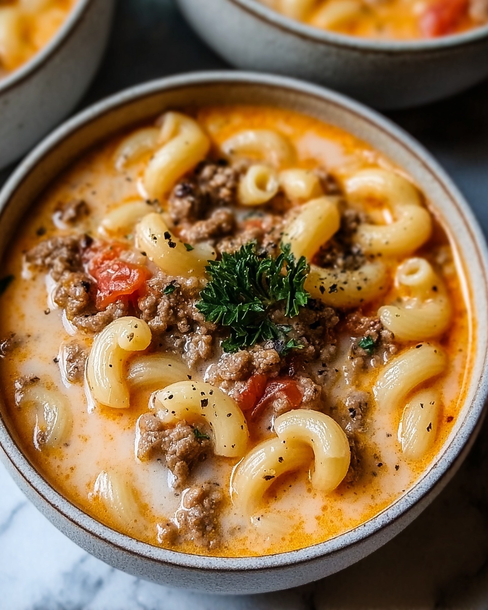 One-Pot Macaroni Cheeseburger Soup Recipe - Recipe Image
