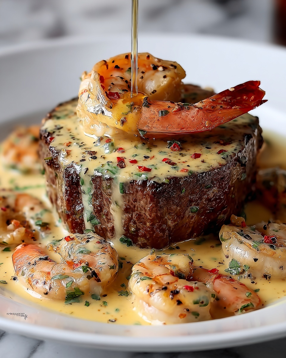 Filet Mignon with Shrimp and Lobster Cream Sauce Recipe - Recipe Image