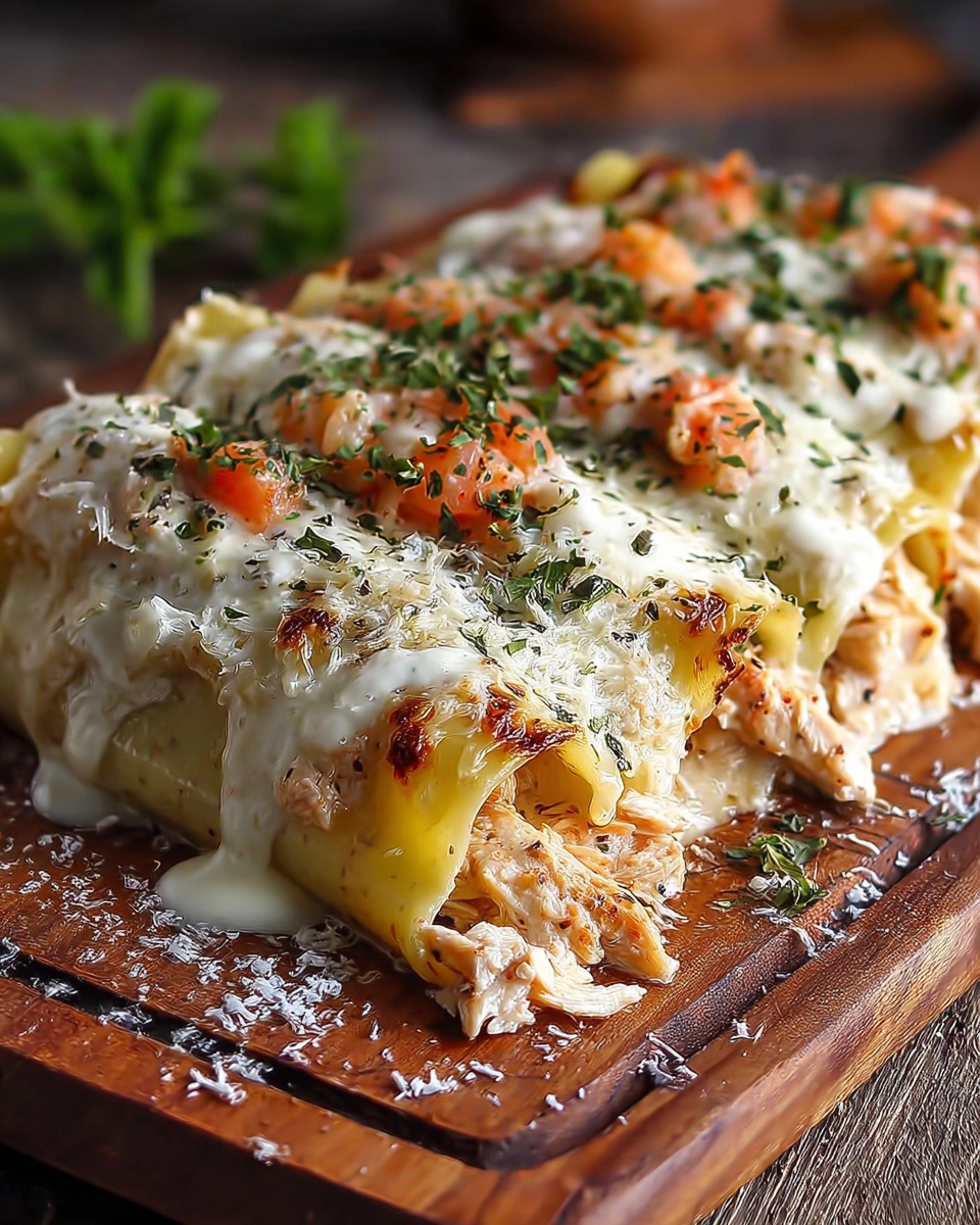 Chicken Alfredo Lasagna Rolls Recipe - Recipe Image