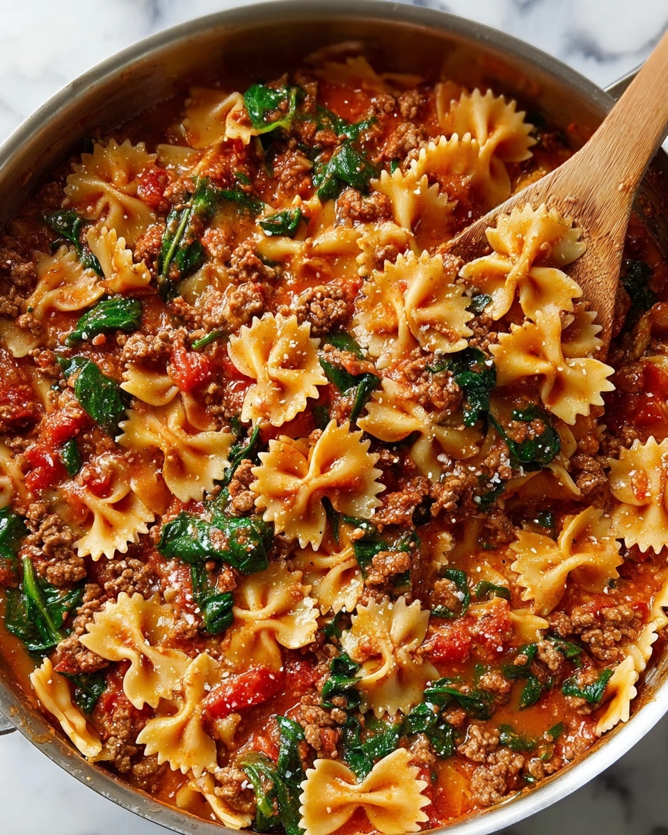 Tomato Spinach Sausage Pasta Recipe - Recipe Image