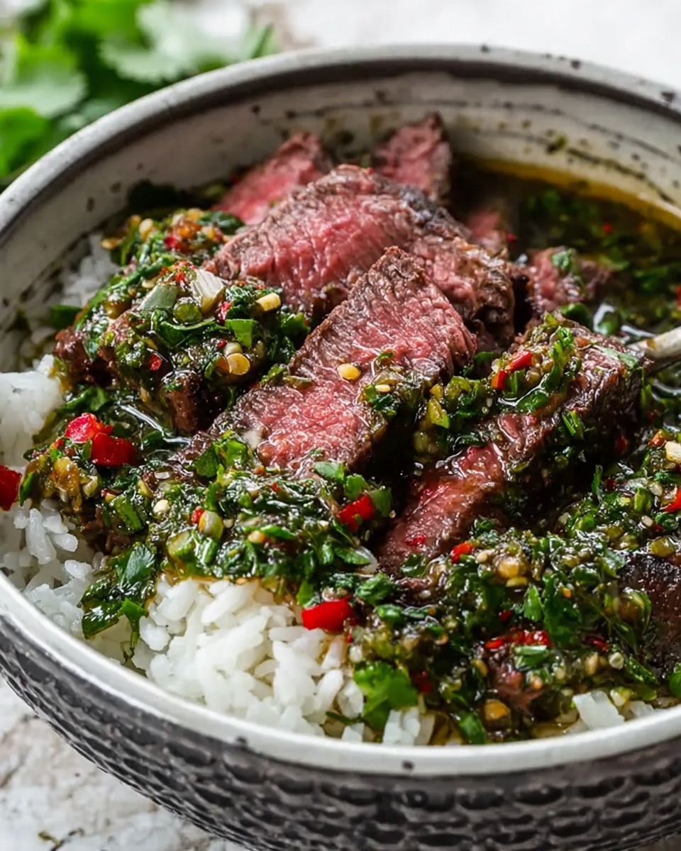 Skirt Steak Rice Bowls with Chimichurri Sauce Recipe - Recipe Image