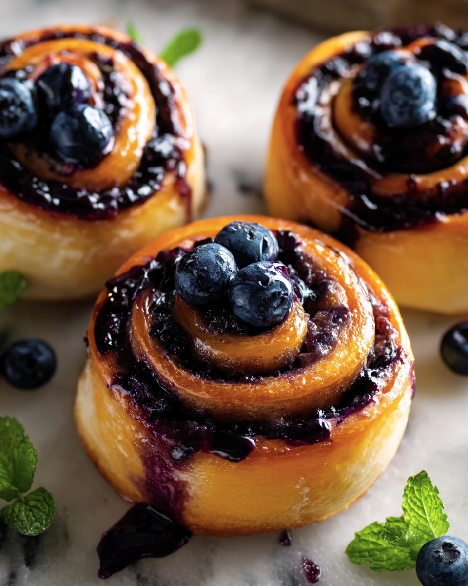 Blueberry Cinnamon Rolls with Cream Cheese Frosting Recipe - Recipe Image