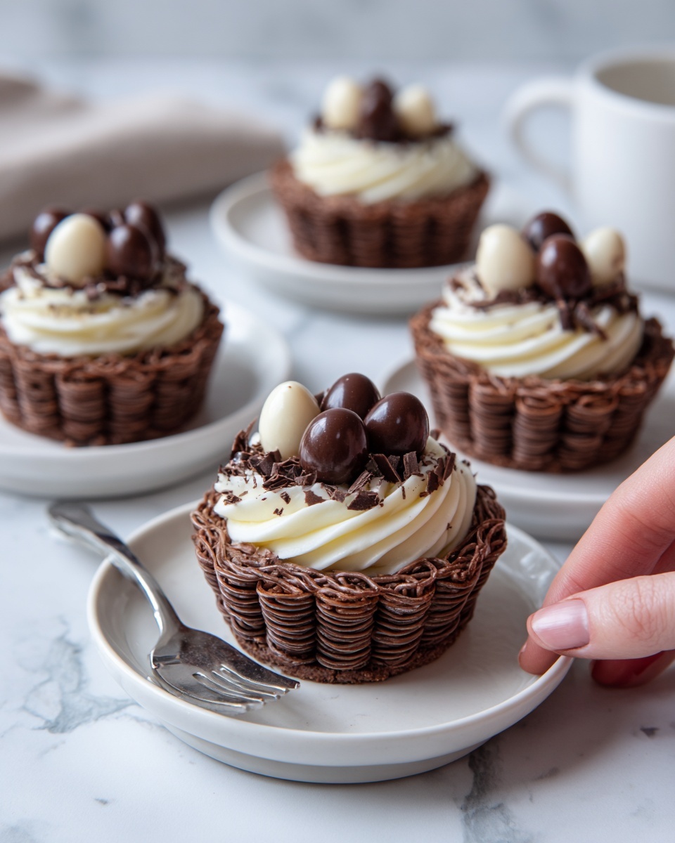 Delightful Chocolate Meringue Easter Nests Recipe - Recipe Image
