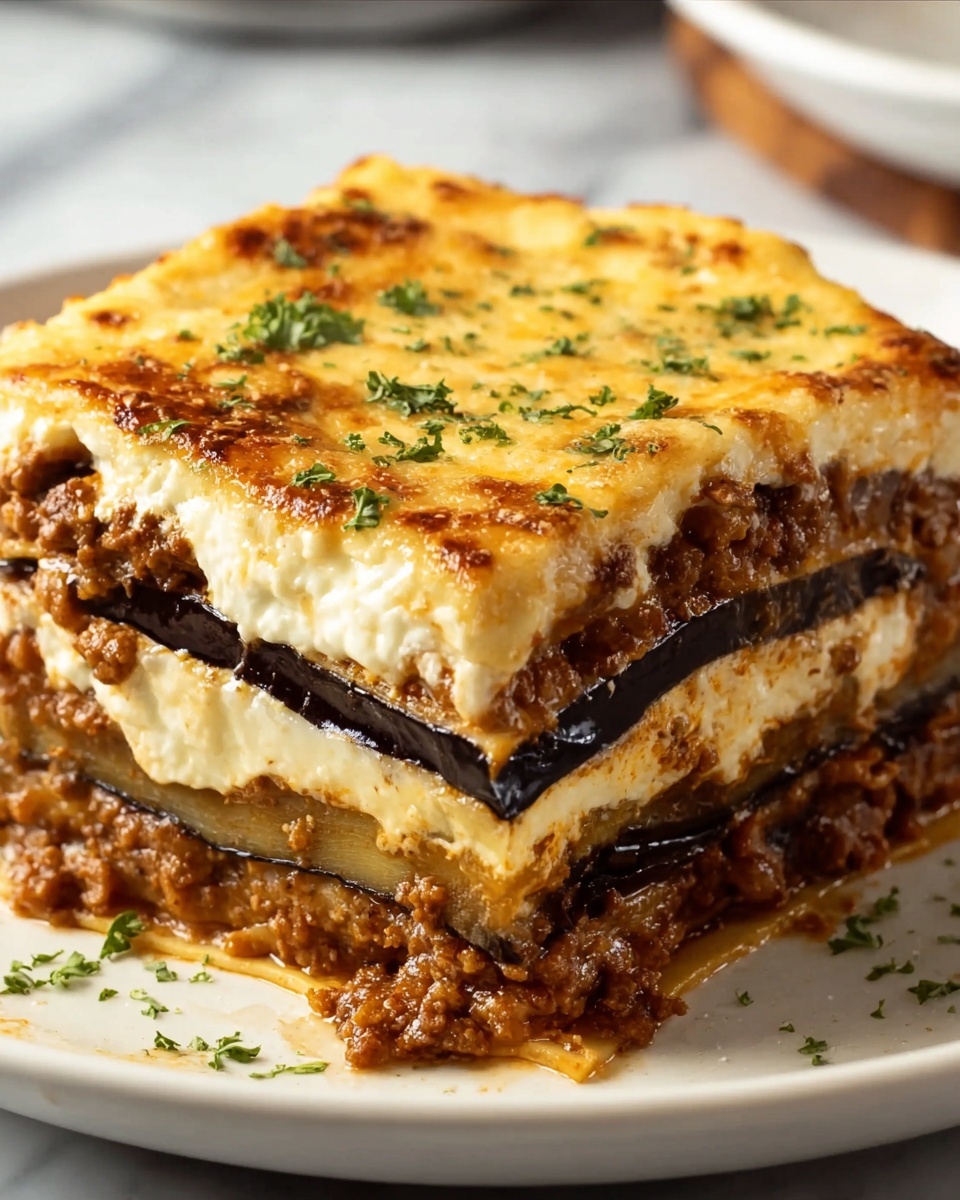 Classic Greek Eggplant Moussaka Recipe - Recipe Image