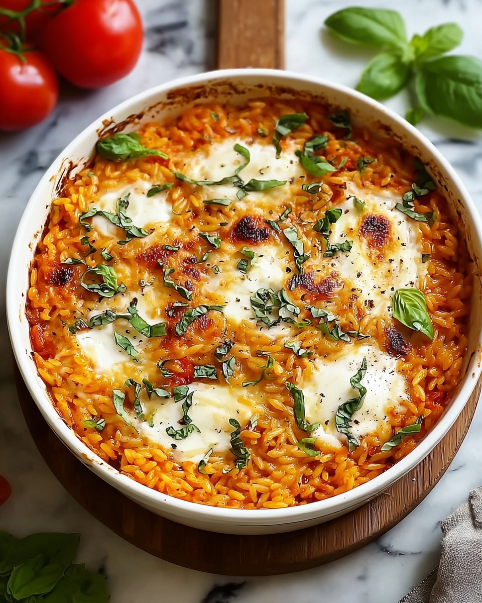 Baked Orzo Pasta with Spinach, Ricotta, and Mozzarella Recipe - Recipe Image