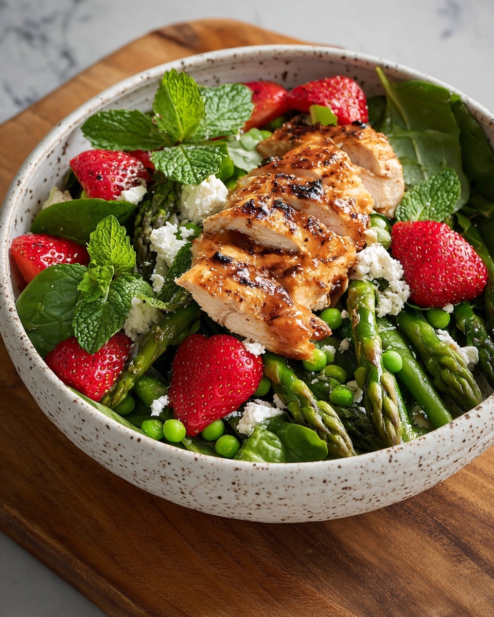 Strawberry Chicken Salad with Mint & Goat Cheese Recipe - Recipe Image