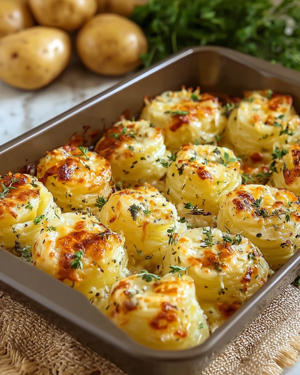Cheesy Garlic Herb Roasted Potatoes Recipe - Recipe Image