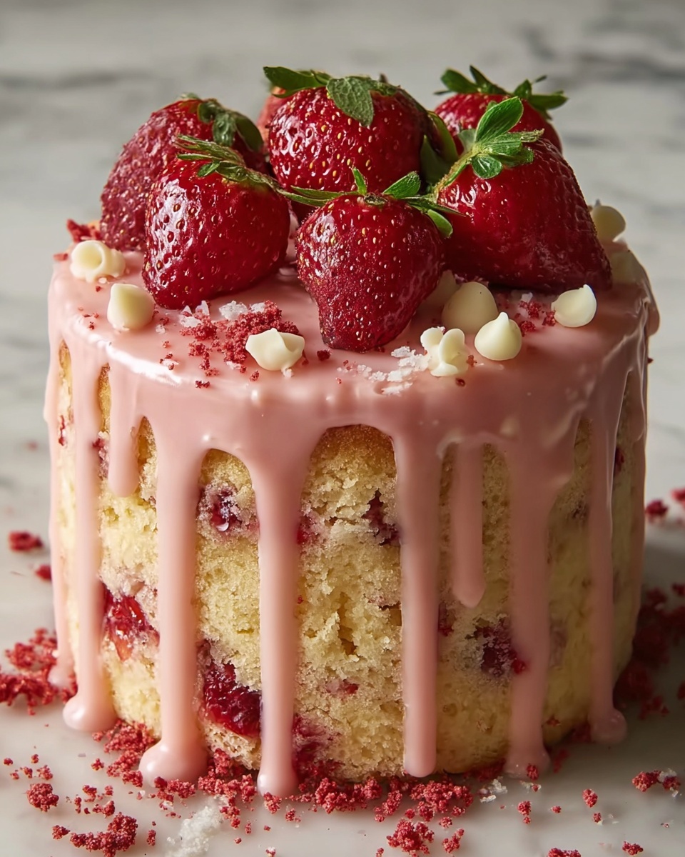Strawberry Seismic Cake Recipe - Recipe Image
