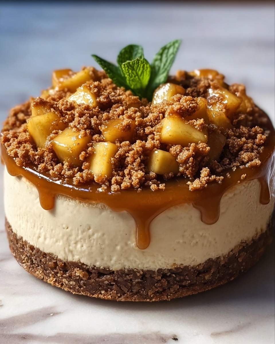 Apple Crisp Cheesecake Recipe - Recipe Image