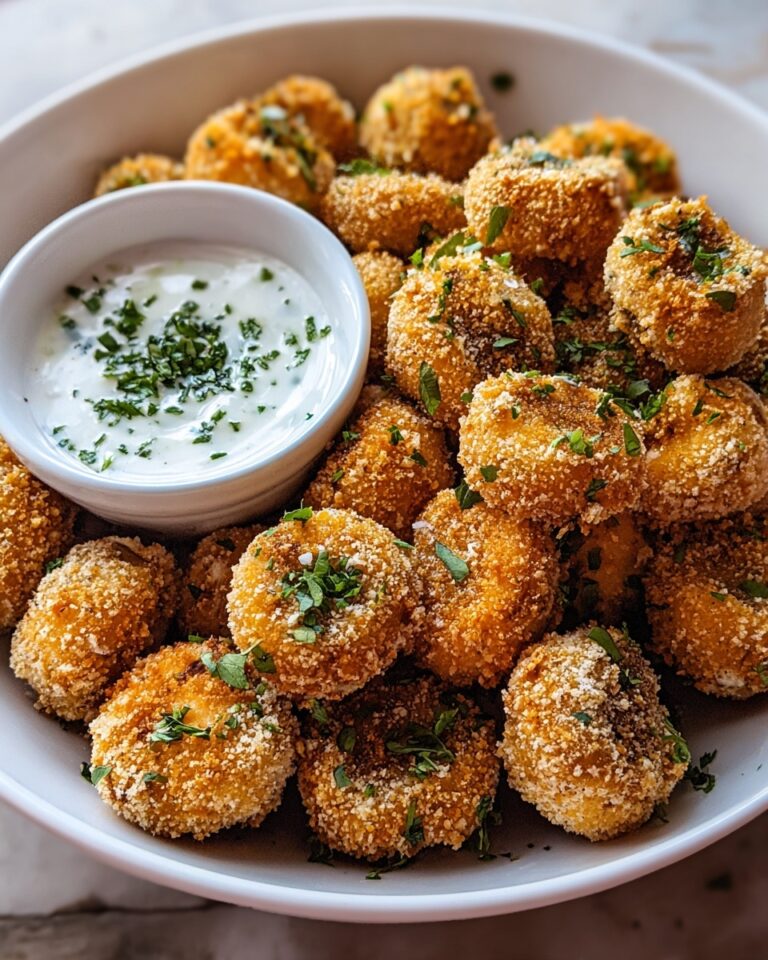 Crispy Fried Mushrooms with Cool Ranch Dip Recipe