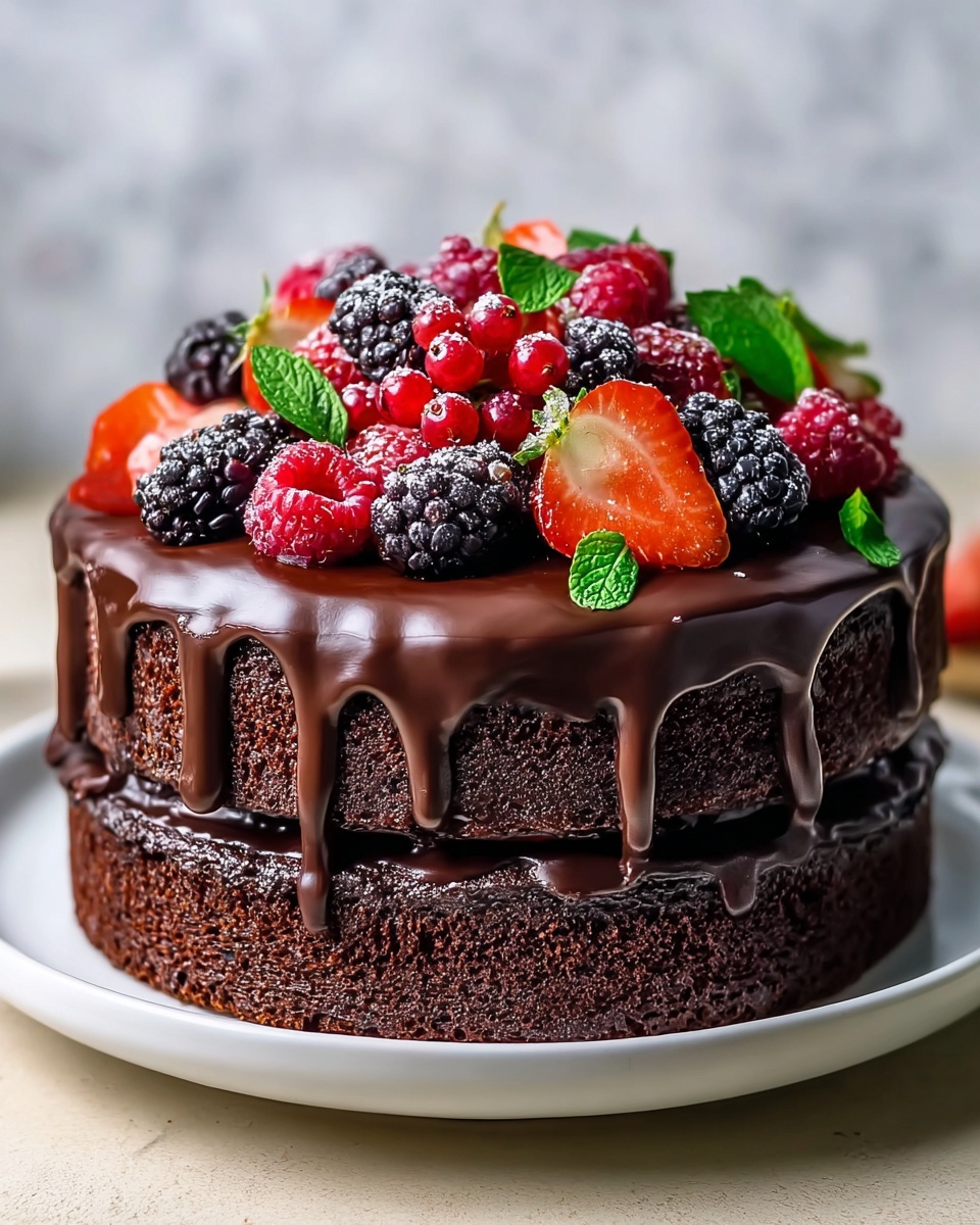 Berry Chocolate Cake Recipe - Recipe Image