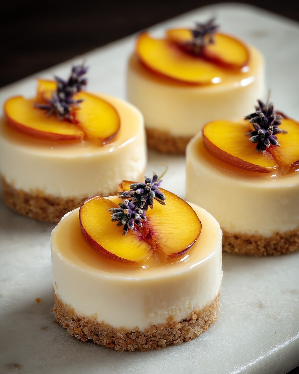 Peaches and Hay Mini Cheesecakes with Honey Recipe - Recipe Image