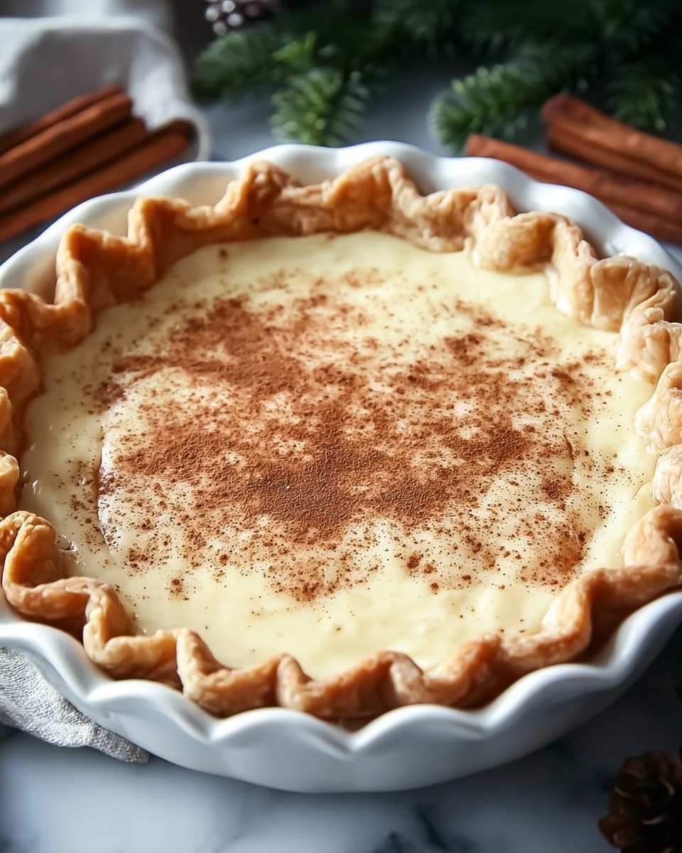 Christmas Eve Cinnamon-Vanilla Creamy Custard Pie Recipe - Recipe Image