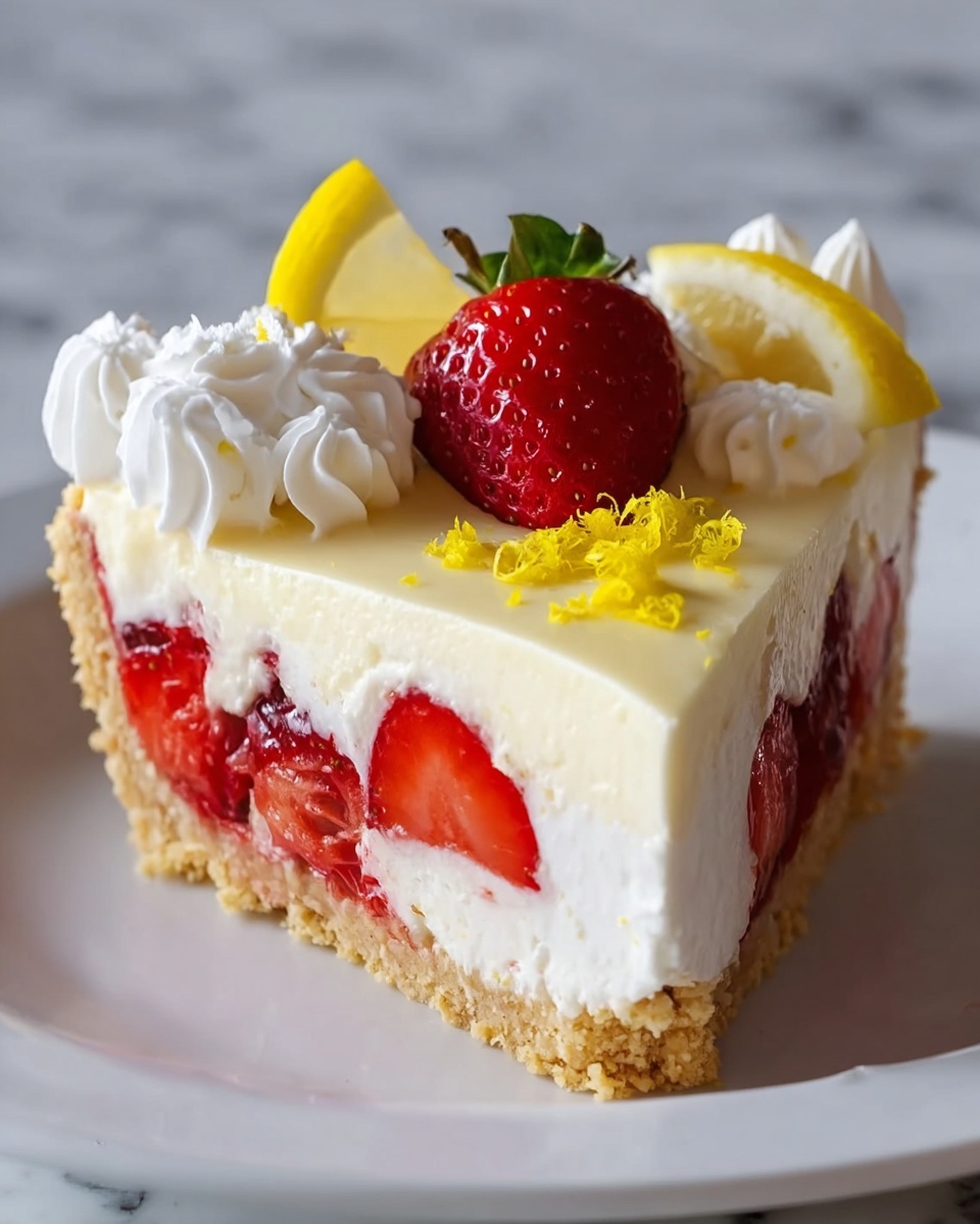Strawberry Lemon Bliss Cheesecake Recipe - Recipe Image