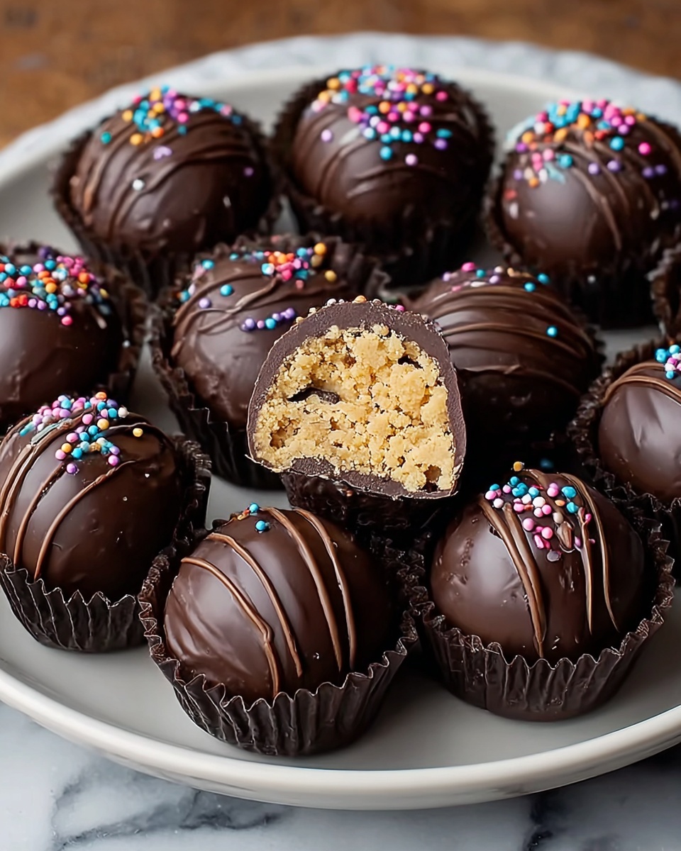 Chocolate Dipped Cookie Dough Truffles Recipe - Recipe Image
