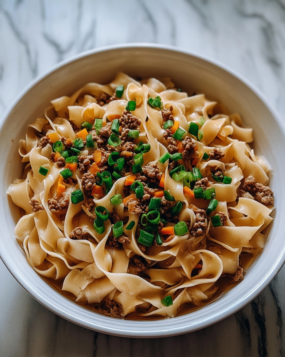 Mongolian Ground Beef Noodles Recipe - Recipe Image