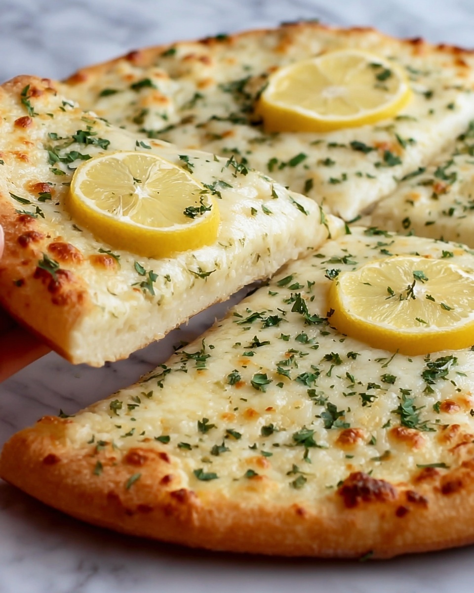 Lemon Pizza with Ricotta, Mozzarella, and Fresh Thyme Recipe - Recipe Image