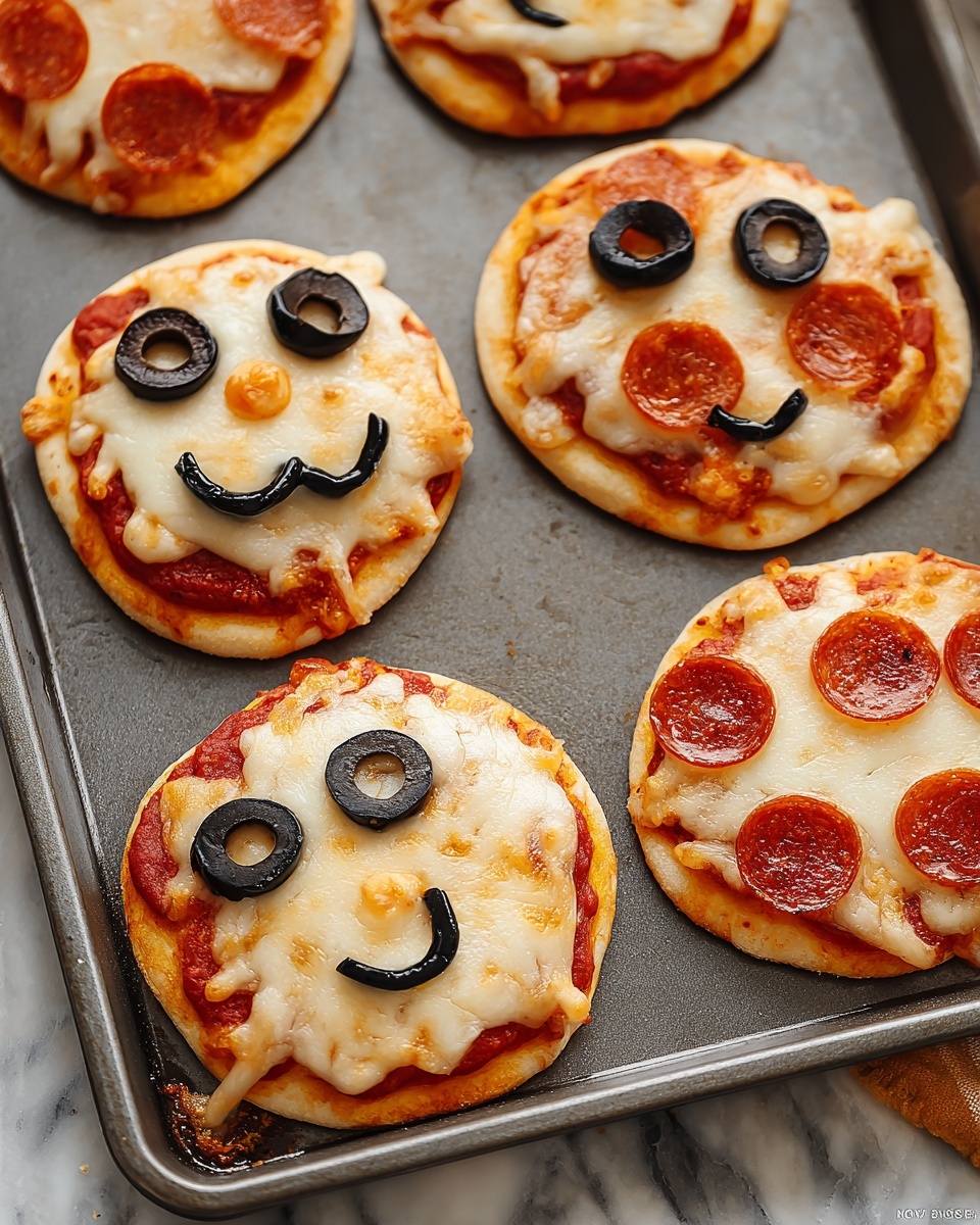 Easy Peasy Mini Halloween Pizzas Recipe - Recipe Image