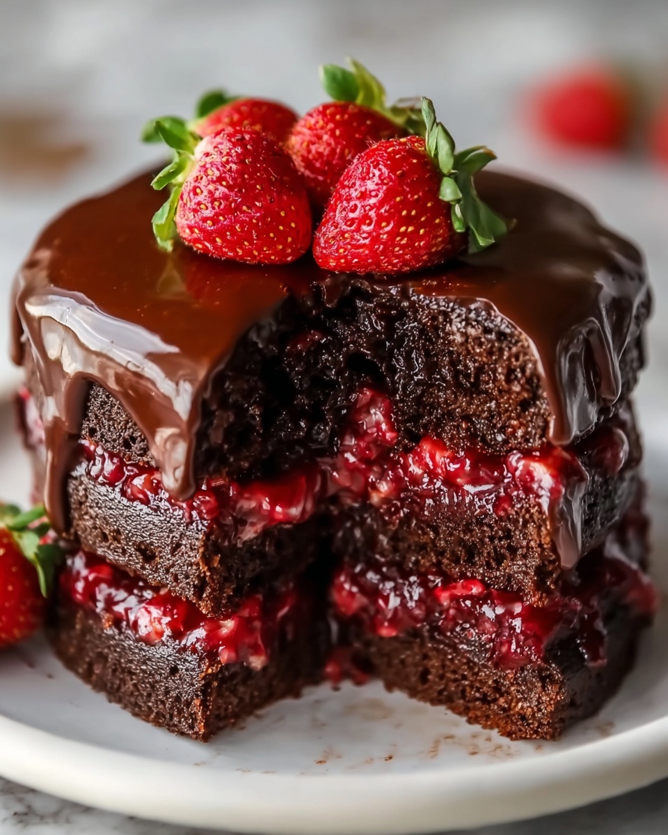Chocolate Cake with Strawberry Filling Recipe - Recipe Image