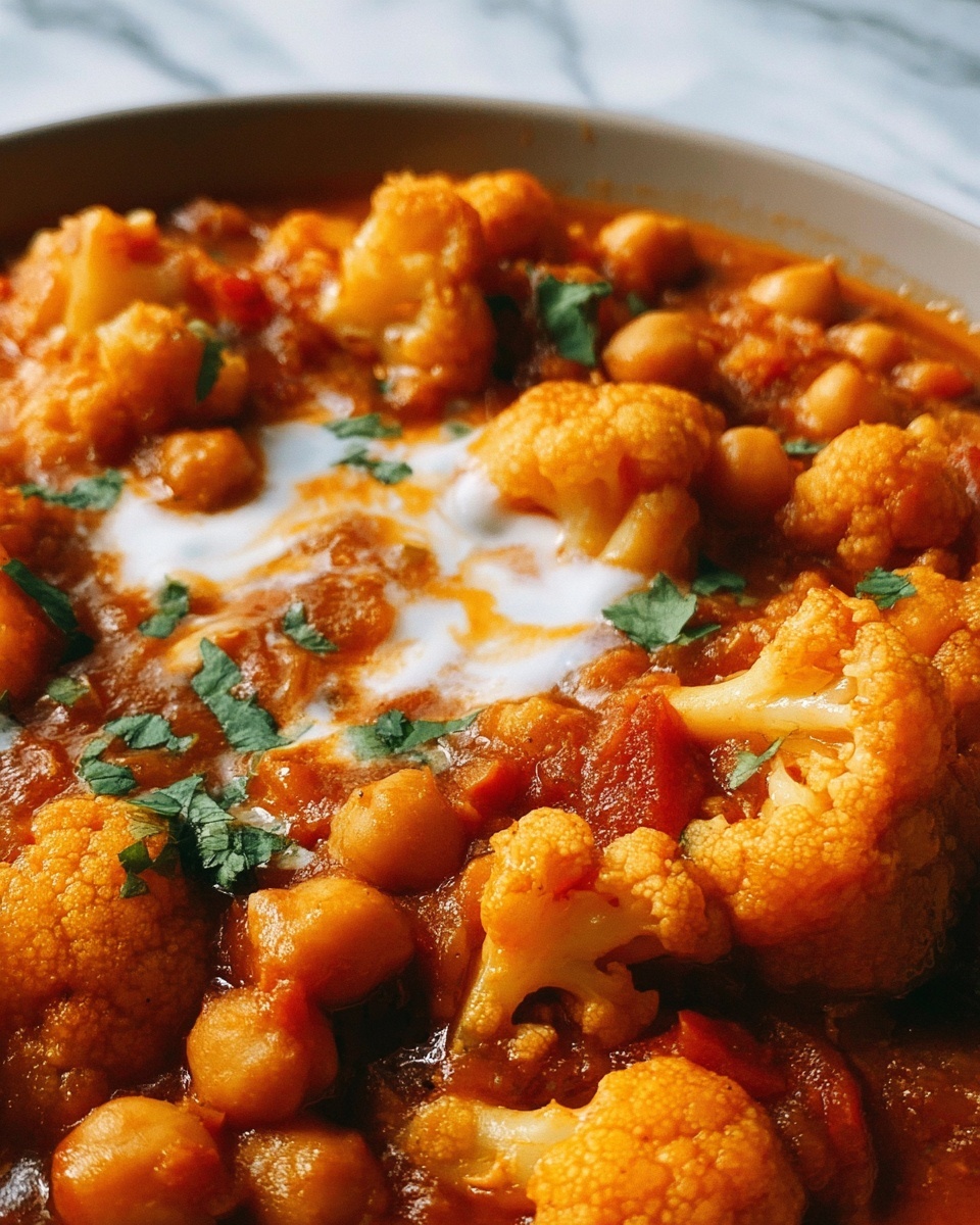 Creamy Tomato Chickpea and Cauliflower Masala Recipe - Recipe Image