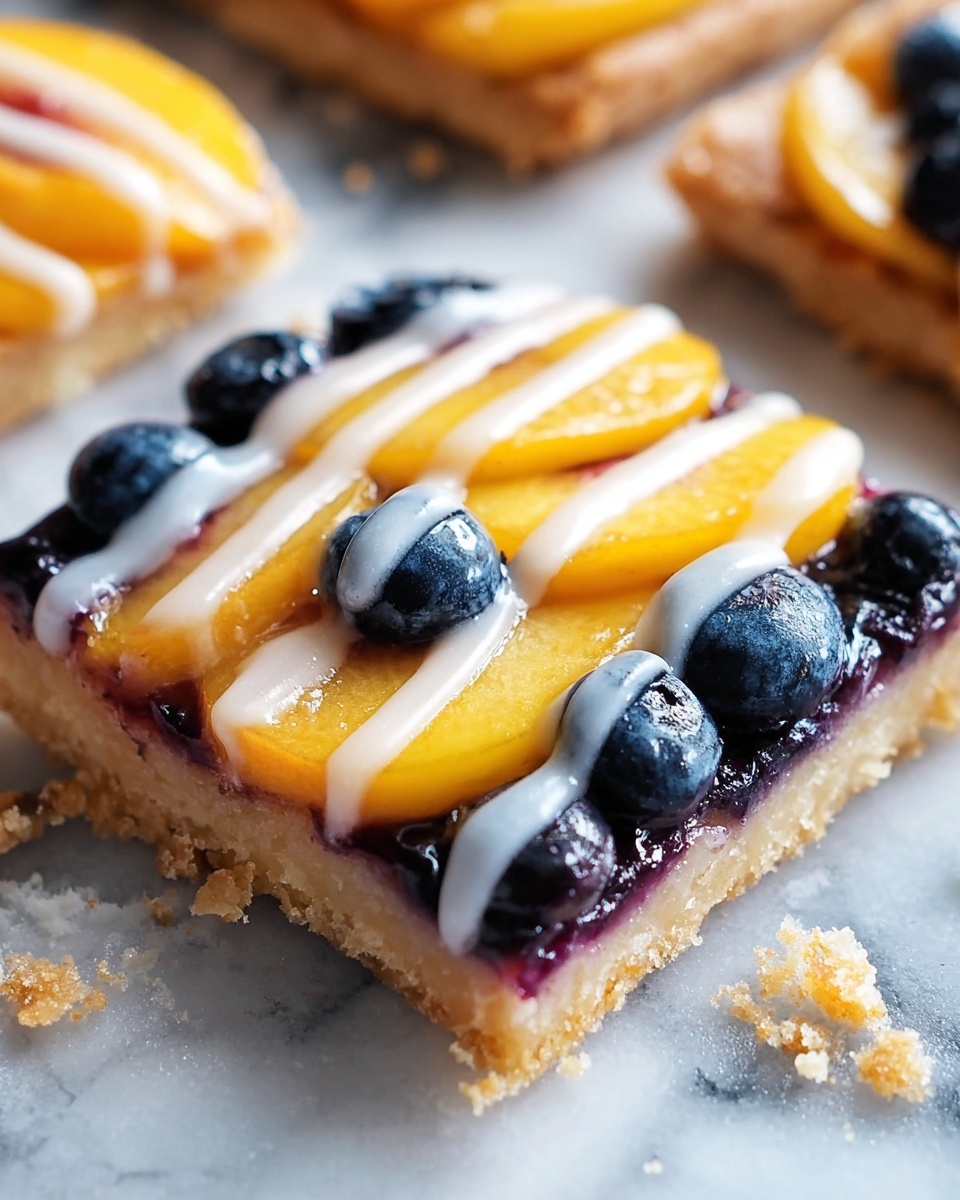 Blueberry Peach Tart with Vanilla Glaze Recipe - Recipe Image