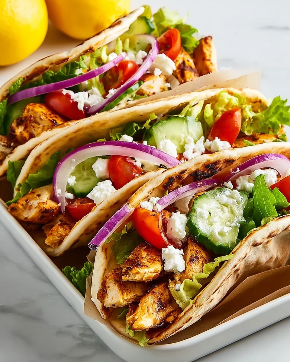 Chicken Pitas with Greek Yogurt and Fresh Veggies Recipe - Recipe Image