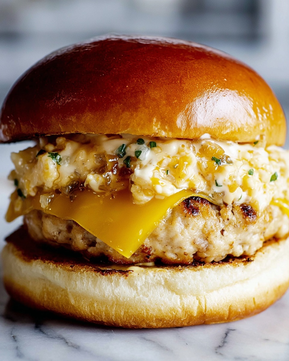 Smash Chicken Burger with Cheddar, Bacon, and Spicy Mayo Recipe - Recipe Image