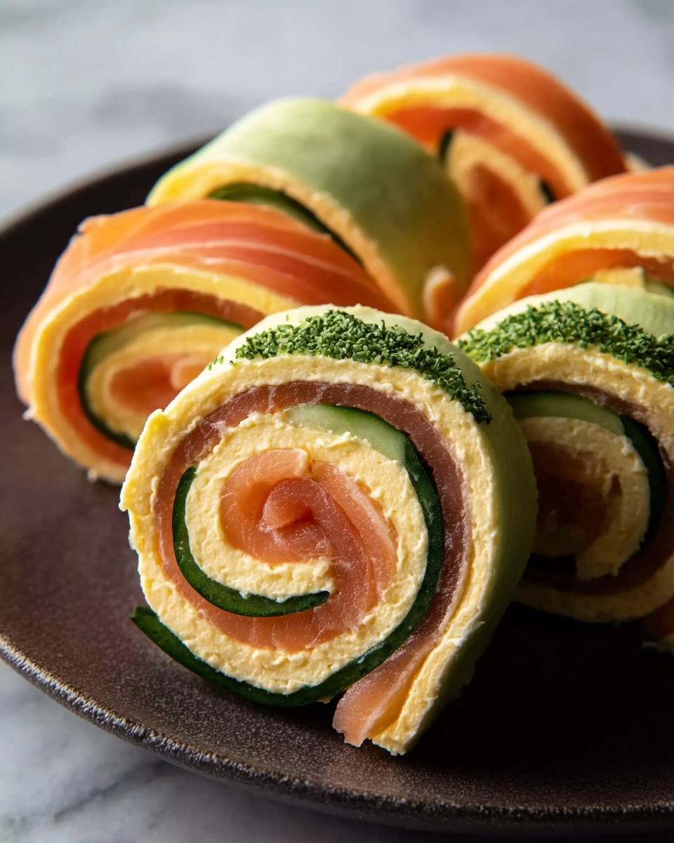 Smoked Salmon Roll-Ups with Cucumber and Hummus Recipe - Recipe Image