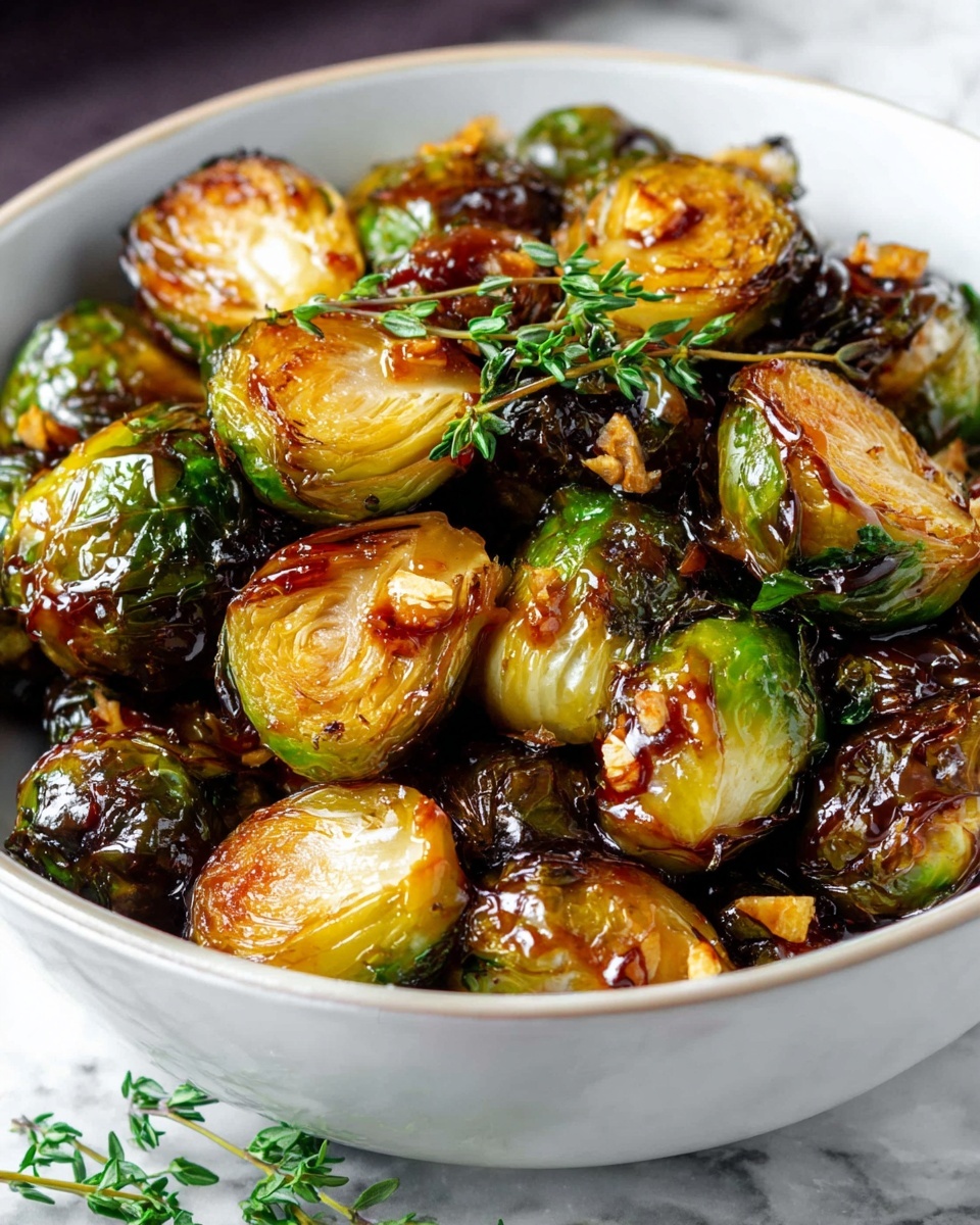 Honey Balsamic Roasted Brussels Sprouts with Walnuts and Feta Recipe - Recipe Image