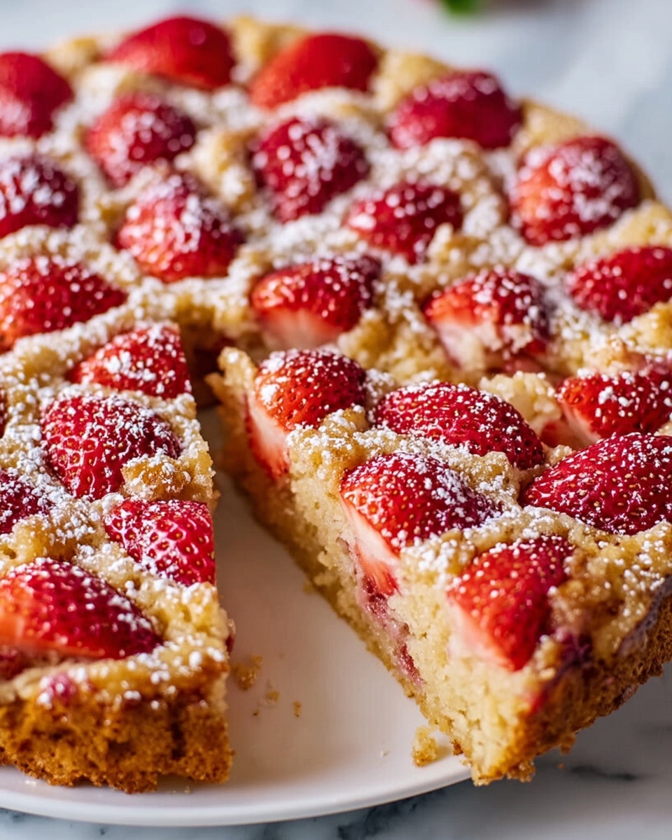 Strawberry Rhubarb Cake Recipe - Recipe Image