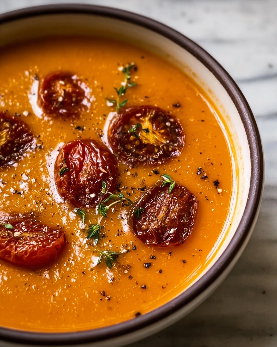Creamy Roasted Garlic Tomato Soup Recipe - Recipe Image