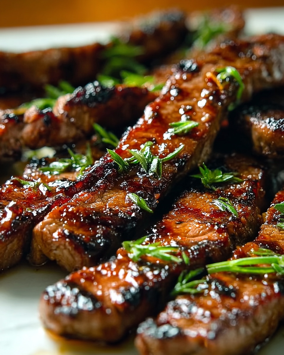 Grill Pan Honey Glazed Steak Strips Recipe - Recipe Image